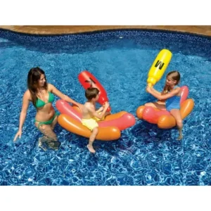 NEW Swimline 90842 Swimming Pool Hot Dog Battle Inflatable Float Fun Kids Toys