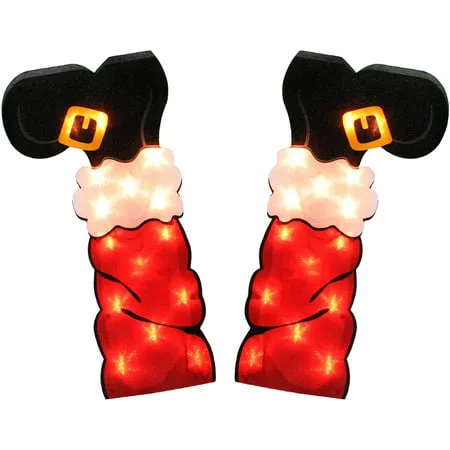 Holiday Time Christmas Lights 21" Lighted Santa Legs
