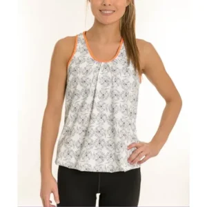 Women's Plus-size Vintage Print Bungee Cord Tank Top Orange