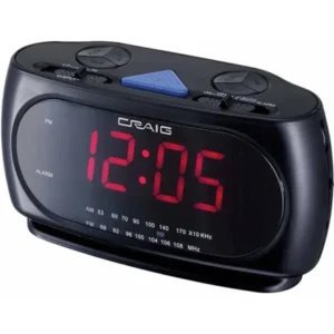 "Craig CR45372 1.2"" Dual Alarm Clock PLL AM/FM Radio"