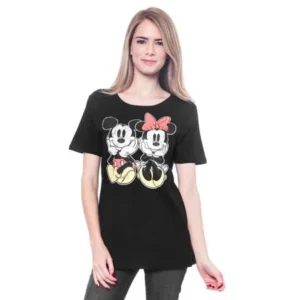 Disney Mickey & Minnie Mouse Juniors Graphic T-Shirt Black