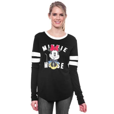 Disney Minnie Mouse Juniors Black Long Sleeve T-shirt