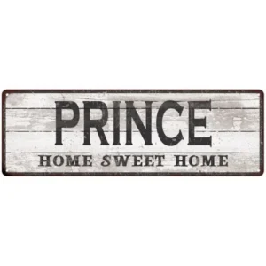 PRINCE Home Sweet Home Country Look Gloss Metal Sign 6x18 Distressed Shabby Chic DÃ©cor, Home, Game Room M61801749