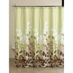 Mainstays Green Botanical Leaf 13-Piece Bath in a Bag Set, Shower Curtain and Decorative Hooks Included