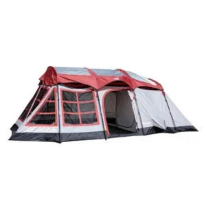 Tahoe Gear Glacier 12-14 Person 3-Season Family Cabin Tent, Red and Gray