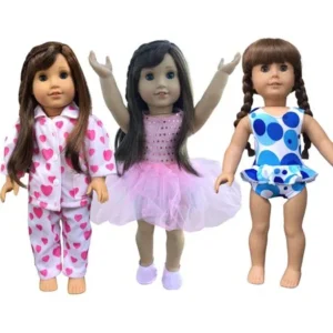 American Girl Doll Clothes by In-Style 18" Doll Clothes Accessories 3 Outfits, 18-Inch, Ballet set with slippers