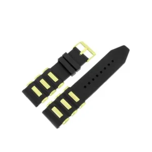 Golden Bullets Designer Black Silicon Rubber Bands Wristwatch Strap 2 Tone Sale