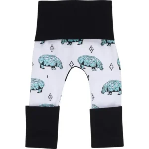 Organic Cotton Baby Leggings Toddler Pants Grow With Me Fayfaire Boutique Kids Clothes Hippo 12M-3T