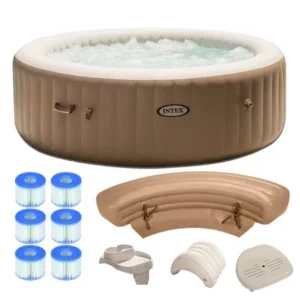 Intex Pure Spa 6-Person Inflatable Portable Hot Tub Ultimate Bundle Package