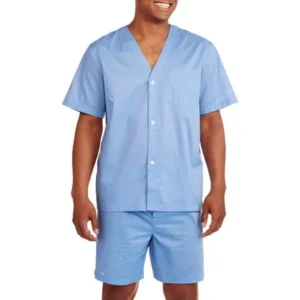 Fruit of the Loom Men's and Big Men's Short Sleeve, Knee-Length Pant Pajama Set