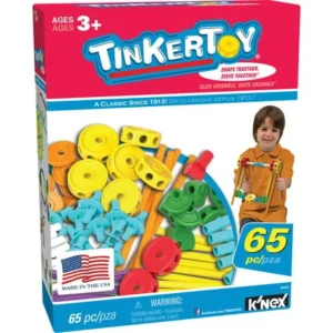 TINKERTOY - Essentials Value Set - 65 Pieces - Ages 3 and up - Preschool Educational Toy