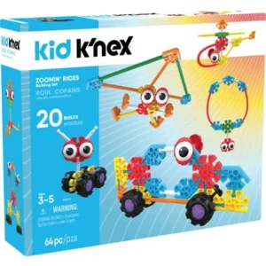 KID K'NEX - Zoomin' Rides Building Set - 65 Pieces - Ages 3 and Up Preschool Educational Toy