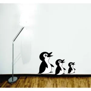 Custom Wall Decal Three Penguins 12"X24 Kids Room - Sticker Vinyl Wall Trendy Stylish Home Decor Fashion