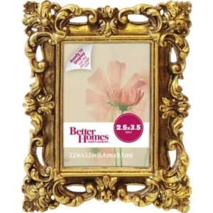 Better Homes and Gardens Baroque Mini Picture Frame, Antique Gold Finish