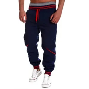 Men's Outdoor Harem Casual Running Jogger Sweat Pants Trousers Navy Blue-XXL