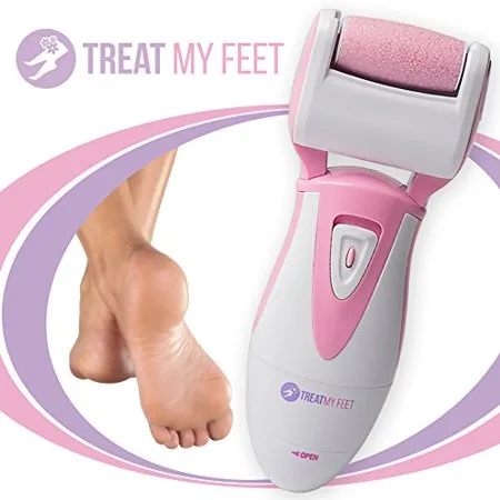 Electric Callus Remover & Foot File - Spa Foot Care Pedicure Tools for Smoother Heels, Dry Feet & Dead Skin - Powerful Pumice Stone Rollers Pink Pedi Perfect Feet Sander Grater By Treat My Feet