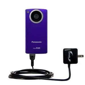 Gomadic Intelligent Compact AC Home Wall Charger suitable for the Panasonic HM-TA1V Digital HD Camcorder - High output power with a convenient, foldab