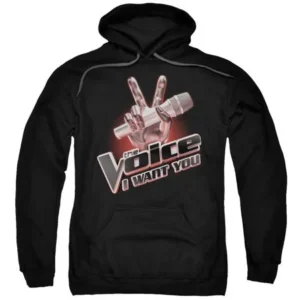 THE VOICE/LOGO-ADULT PULL-OVER HOODIE-BLACK-2X