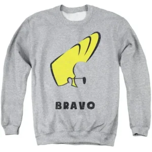 JOHNNY BRAVO/JOHNNY HAIR - ADULT CREWNECK SWEATSHIRT - ATHLETIC HEATHER - MD