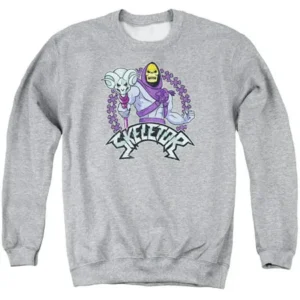 MASTERS OF THE UNIVERSE/SKELETOR - ADULT CREWNECK SWEATSHIRT - ATHLETIC HEATHER - SM