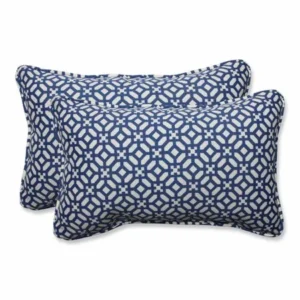 Pillow Perfect Outdoor/ Indoor In The Frame Sapphire Rectangular Throw Pillow (Set of 2)