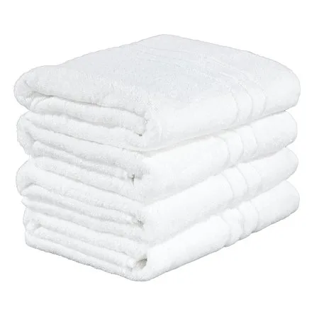 Berrnour Home Solomon Collection 100% Cotton 27" X 55" Luxury Hotel and Spa Bath Towels, 4-Pack