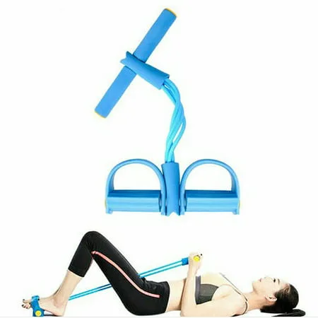 Elastic Sit Up Pull Rope Spring Tension Foot Pedal Abdomen Leg Exerciser Tummy Trimmer Equipment for Home Gym Arm Waist Sport Fitness Stretching Slimming Training