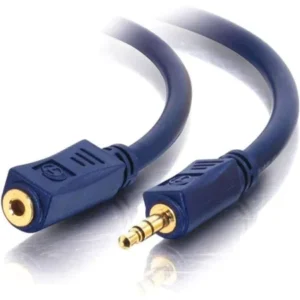 C2G 40945 C2G 75ft Velocity 3.5mm M/F Stereo Audio Extension Cable - Mini-phone Male Stereo - Mini-phone Female Stereo - 75ft - Blue