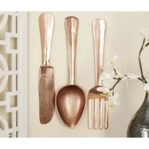 DecMode Oversized Utensil Wall Sculpture - Set of 3