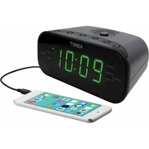 Timex Dual Alarm Clock AM/FM Radio, Gunmetal