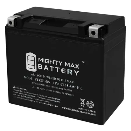 YTX20L-BS Battery Replacement for EverStart ES20LBS Powersport