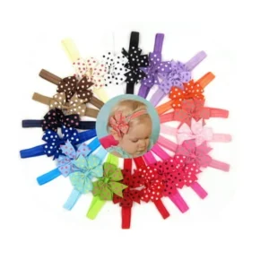 20 Pieces Girl Baby Girls Infant Boutique Wave Hair Flower Headband Hair Bow Band