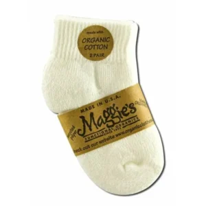 Maggie's Organics - Kid Anklet & Athletic Socks 2 Pack, Athletic Infant White