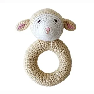 Organic Baby Toys - Cheengoo Lamb Ring Rattle