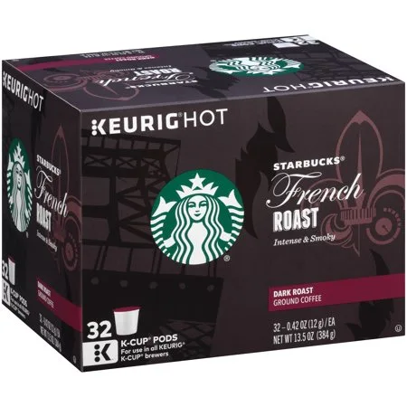 Starbucks French Roast Dark Roast Ground Coffee K-Cups, 0.42 oz, 32 count