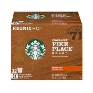 Starbucks K-Cups Medium Roast Ground Coffee Pike Place - 32 CT