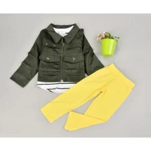 RYSTE Recommend ! Big Clearance! New Kids Girl's 3 Piece Outfit Set Cool Long Sleeve Bottoming Tops and Jacket and Pants