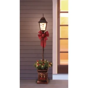 Holiday Time Pre-Lit 4' Christmas Lamp Post Tree, Clear Lights