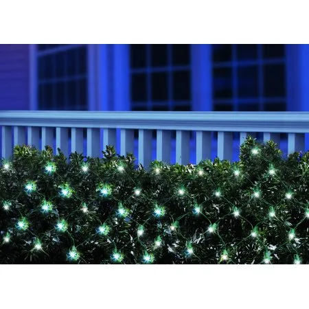 Holiday Time LED Net Light Set Green Wire Cool White Christmas Bulbs, 150 Count