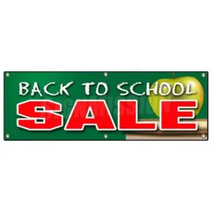 BACK TO SCHOOL SALE BANNER SIGN boys girls clothes save sale discount fall big