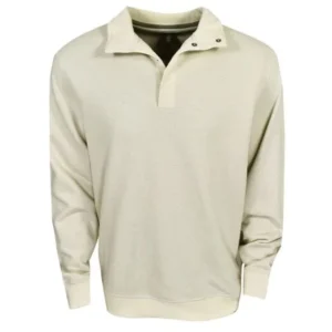 Van Heusen- Long Sleeve Melange Snap Mock Fleece