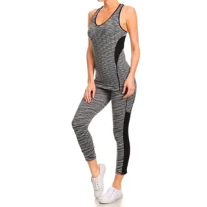 Women Marled Active Workout Wear Set