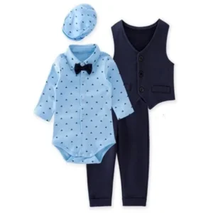 StylesILove Baby Boys Gentlemen 4-Piece Tuxedo Suit Formal Wear Outfit (100/18-24 Months)