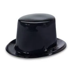 Dozen Kids Black Plastic Birthday Party Favor Top Hats [Toy]