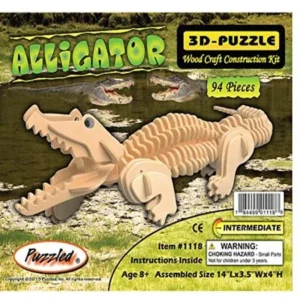 3-D Wooden Puzzle - Crocodile -Affordable Gift for your Little One! Item #DCHI-WPZ-M013 by All4LessShop