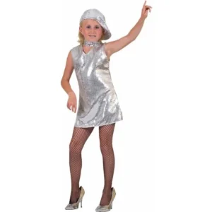 Silver Disco Dress Child Halloween Costume