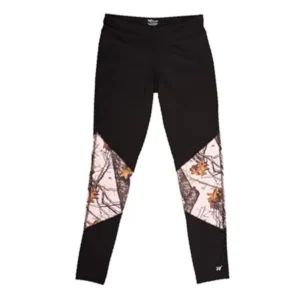 Womens Active Wear Tights Black with Pink Camo Accents â€“ Small