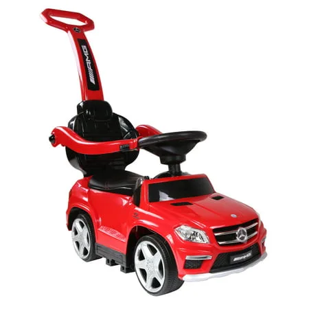 Best Ride On Cars Baby Toddler 4-in-1 Mercedes Push Car Stroller w/ Lights, Red