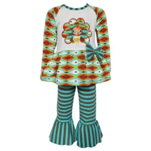 Ann Loren AnnLoren Girls Boutique Thanksgiving Turkey Holiday Tunic and Pants