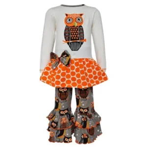 Ann Loren AnnLoren Girls Boutique Autumn Owl Long Sleeved Tunic and Pants